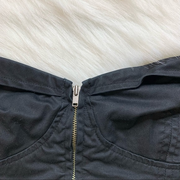 Aritzia Talula Y2K Bustier Zip Cropped Strapless Corset Top Black Size 4 - Picture 4 of 8